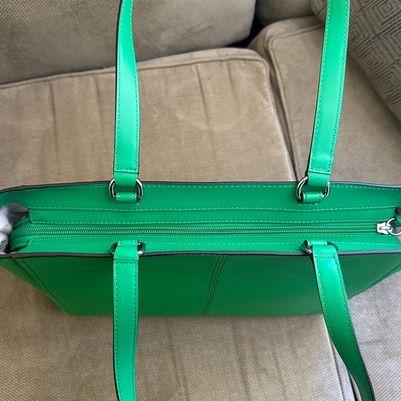 Palm Green Michael Kors Samira Large Pebbled Leather Tote Bag--"Palm Green" - Picture 6 of 8